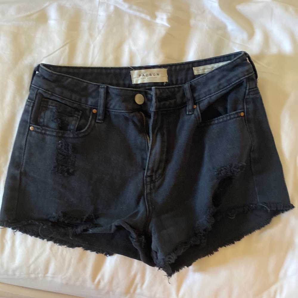 Black pacsun jean shorts - great condition 25